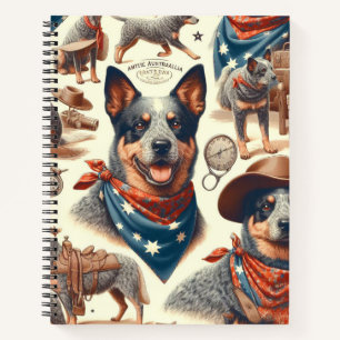Cuaderno Vintage Australian Cattle Dog Ilustracion