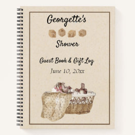 Cuaderno Vintage Baby Shower Spiral Guest Book