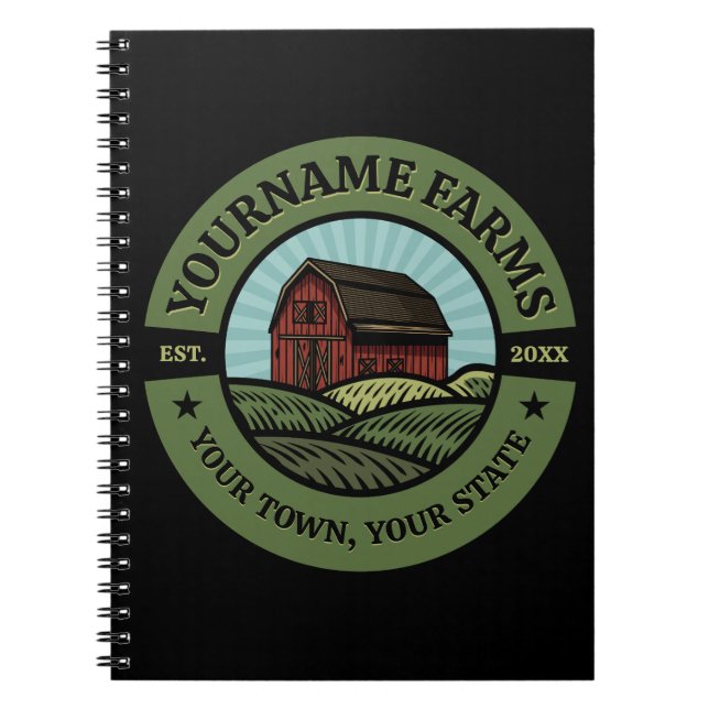 Cuaderno Vintage Barn AÑADIR NOMBRE País Granjero Cultivo (Frente)