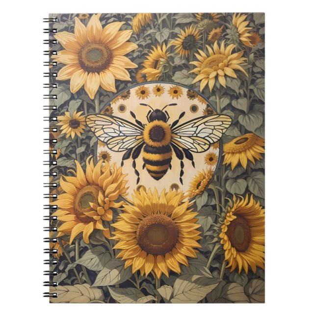 Cuaderno Vintage Bee and Sunflowers (Frente)