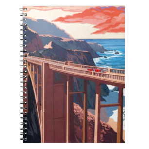 Cuaderno Vintage Big Sur Bixby Bridge USA Turismo