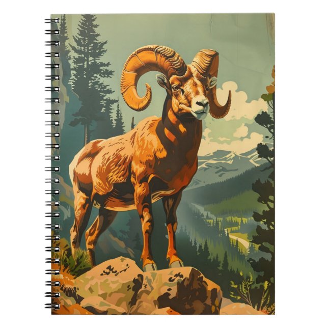 Cuaderno Vintage Bighorn Sheep Ilustracion (Frente)