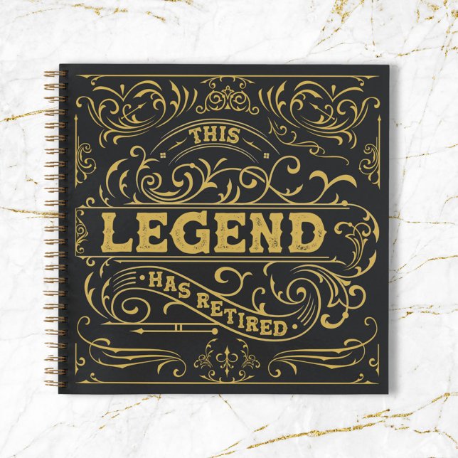 Cuaderno Vintage Black Gold Legend Retirement Guest Book (In situ)