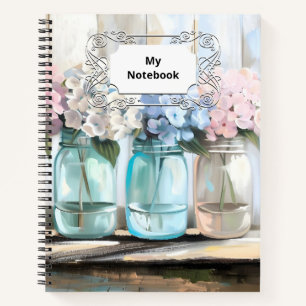 Cuaderno Vintage Blossom Hydrangea Mason Jars