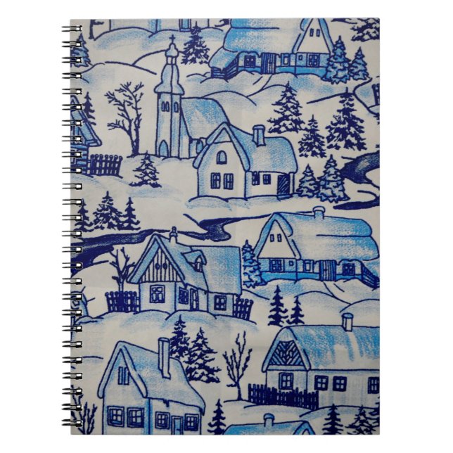 Cuaderno Vintage Blue Navidades Holiday Village (Frente)