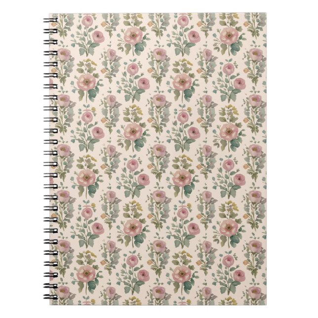 Cuaderno Vintage Blush Anemone Floral Notebook (Frente)