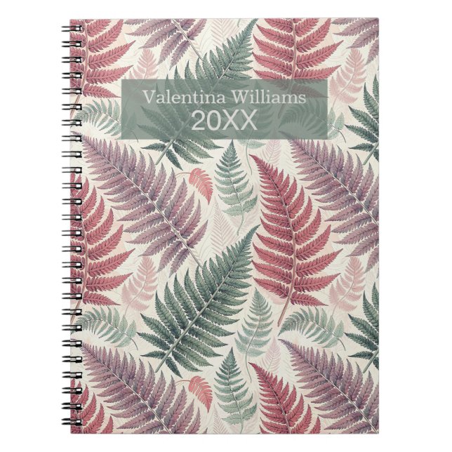 Cuaderno Vintage Botanical Fern Monogram (Frente)