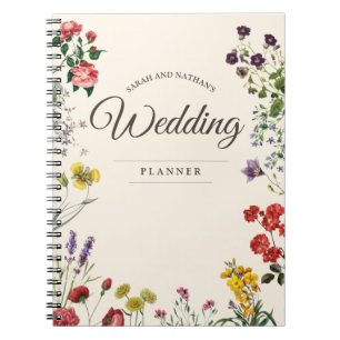 Cuaderno Vintage Botanical Flower Bridal Wedner Planner