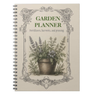Cuaderno Vintage Botanical Gardening Planner, Plant Care & 