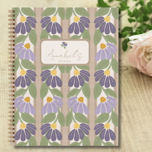 Cuaderno Vintage Botanical Notebook with Personalization (Gratitude & Joy Collection Personalized Floral Journal for Gifting or Enjoying Yourself)