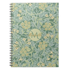 Cuaderno Vintage Botánico Floral Verde azulado y Verde