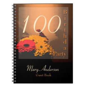 Cuaderno Vintage Bouquet 100th Birthday Party Guest Book