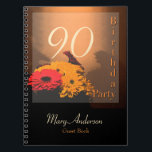Cuaderno Vintage Bouquet 90th Birthday Party V GuestBook<br><div class="desc">Customizable Birthday Guest Book with a colorized photo of gerbera and other flowers bouquet.</div>