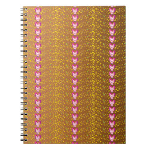 Cuaderno Vintage Bronze and Pink Floral Violets pattern