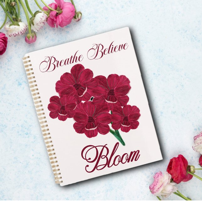 Cuaderno Vintage Burgundy Anemone Florals - Breathe, Belibe (Subido por el creador)