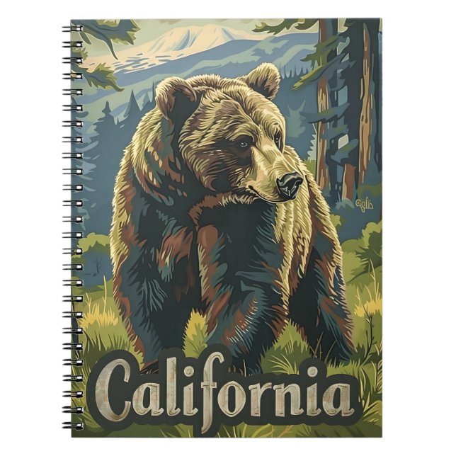 Cuaderno Vintage California Brown Bear (Frente)
