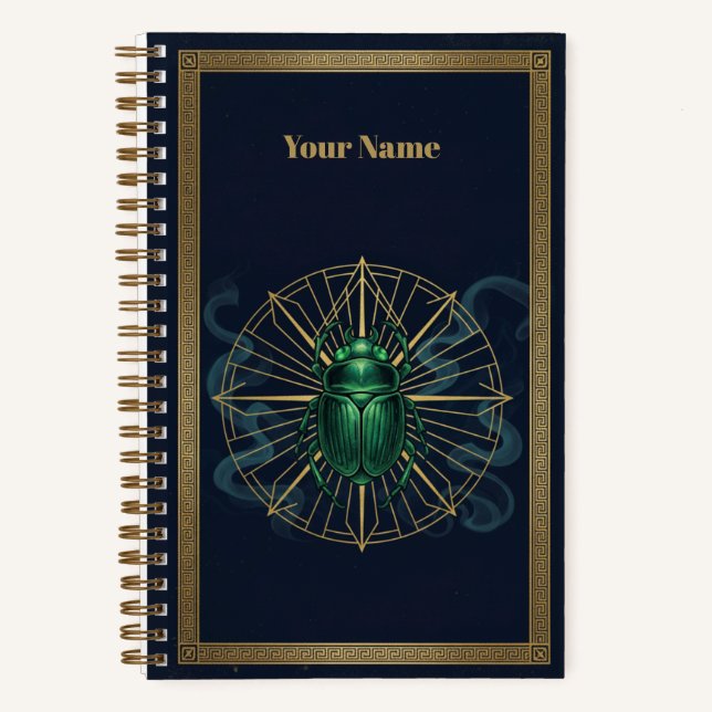 Cuaderno Vintage Celestial Scarab & Emerald Beetle Archival (Anverso)