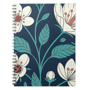 Cuaderno Vintage Cherry Blossom Seamless Pattern - Elegante