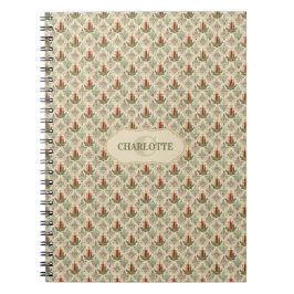 Cuaderno Vintage Christmas Candles & Ornaments Monograma