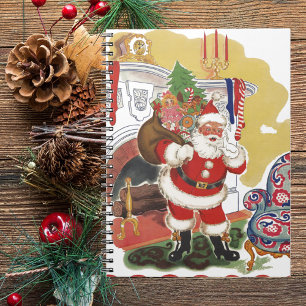 Cuaderno Vintage Christmas, Jolly Santa Claus con presentes