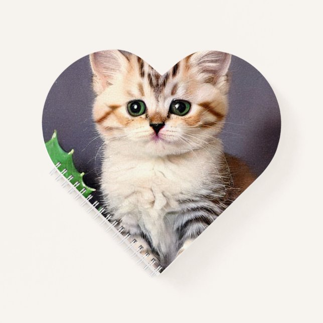 Cuaderno Vintage Christmas Kitten and Holly (Anverso)