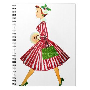 Cuaderno vintage christmas lady