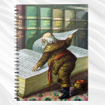 Cuaderno Vintage Christmas, Santa Claus Naughty Nice List<br><div class="desc">Diseño de las vacaciones de ilustracion Vintage Feliz Navidad con una página del libro Santa Claus y Sus Obras. Publicado por McLoughlin Brothers en 1889. La historia nos cuenta del trabajo de Santa haciendo juguetes para todos los niños y chicas buenos del mundo. Esta imagen de la era victoriana muestra...</div>