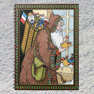 Cuaderno Vintage Christmas, Santa Claus Toys Clogs Shoes