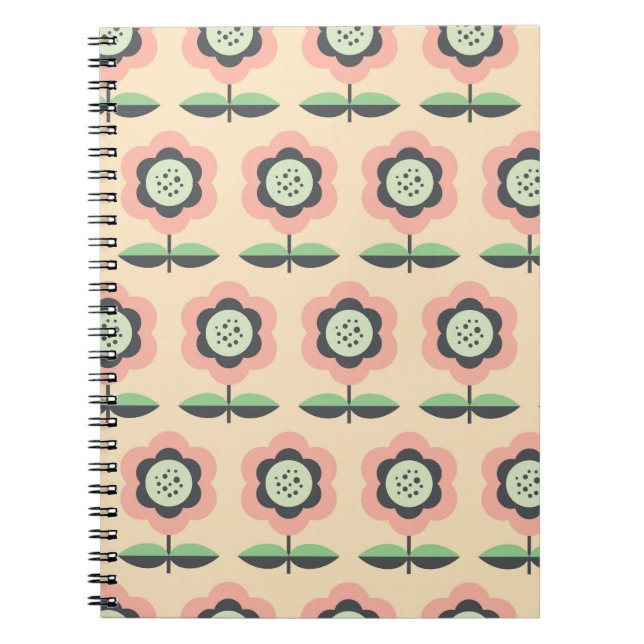 Cuaderno Vintage clásico: Diseño floral transparente (Frente)