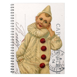Cuaderno Vintage Clown Postcard Digital Art