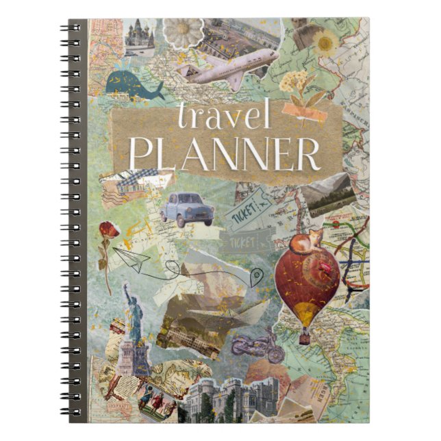 Cuaderno Vintage Collage Travel Planner (Frente)