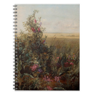 Cuaderno Vintage Colorful Meadow con diseño de flores silve