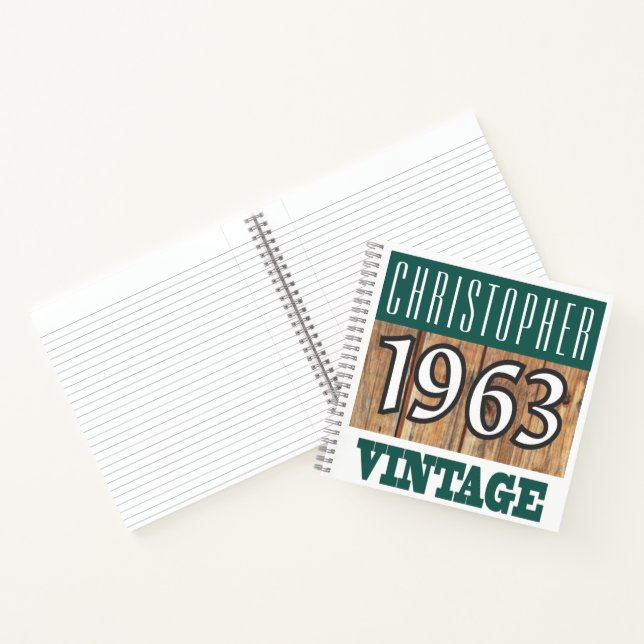 Cuaderno Vintage con nombre y año 1963 (Interior)