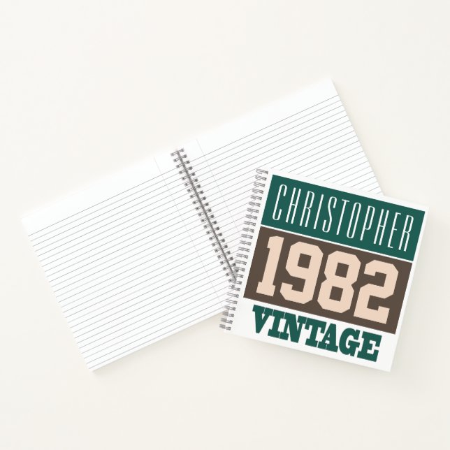 Cuaderno Vintage con nombre y año 1982 (Interior)
