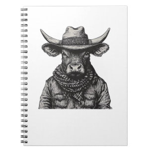 Cuaderno Vintage Cowboy Bull Rodeo Moooch Obligado Pardner