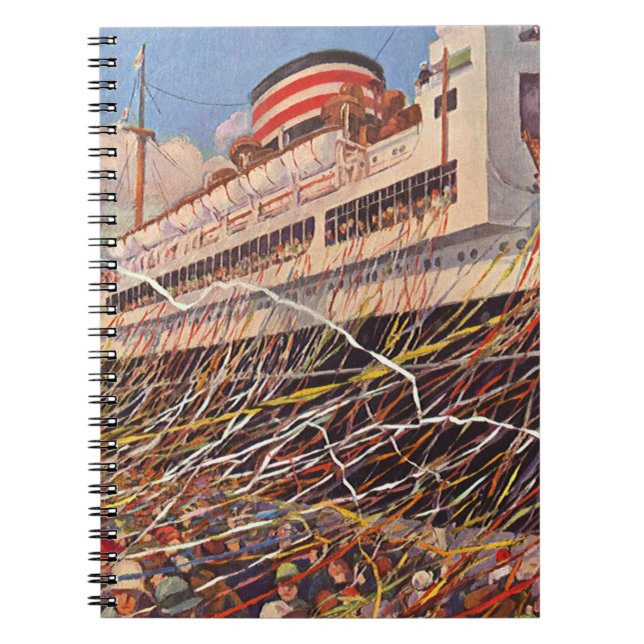 Cuaderno Vintage Cruise Ship Vacation; Bon Voyage Fiesta! (Frente)