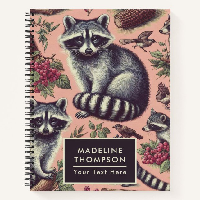 Cuaderno Vintage Cute Racoon (Anverso)