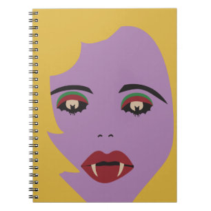 Cuaderno Vintage de Chick de felpa morado y amarillo