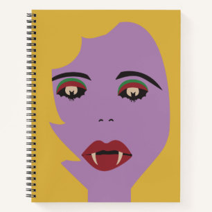 Cuaderno Vintage de Chick de felpa morado y amarillo