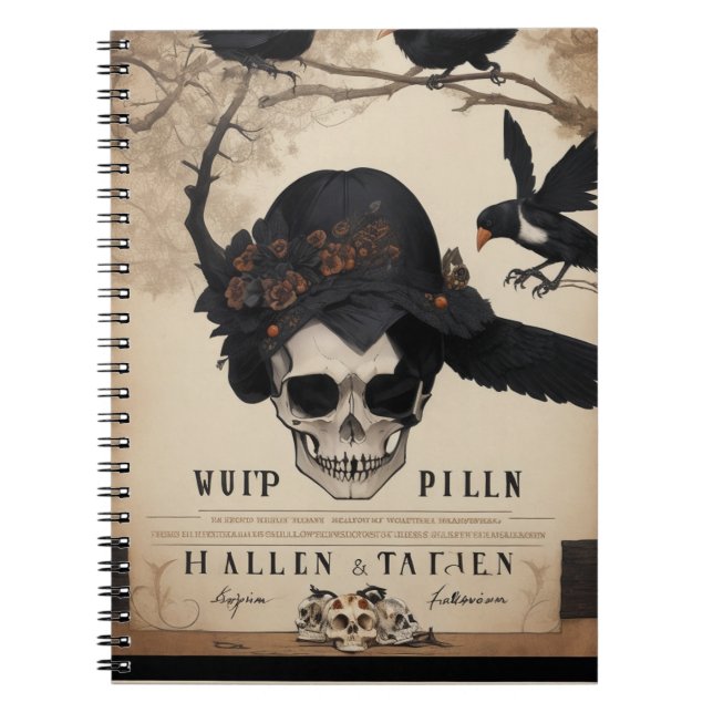 cuaderno vintage de halloween moderno y cuaderno d (Frente)