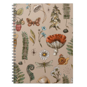 Cuaderno Vintage de la naturaleza de los bosques sin fisura