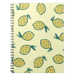 Cuaderno Vintage de limón: fondo de cítricos amarillos