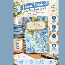 Cuaderno vintage de literatura de Nivea | Floral A