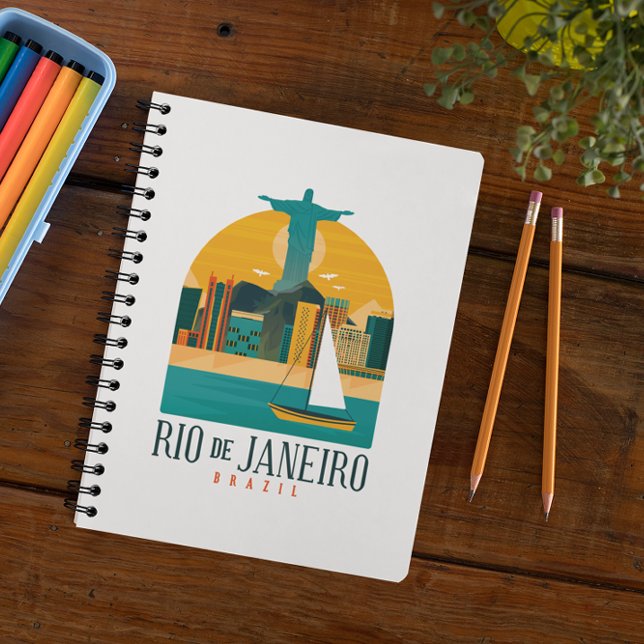 Cuaderno Vintage de moda en Brasil (Rio de Janeiro Brasil Vintage Travel Notebook)