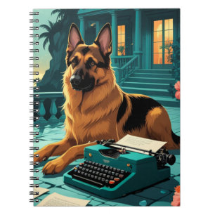 Cuaderno Vintage del caballero del perro pastor alemán
