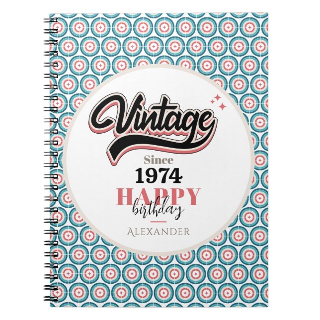 Cuaderno Vintage desde 1974 (Frente)