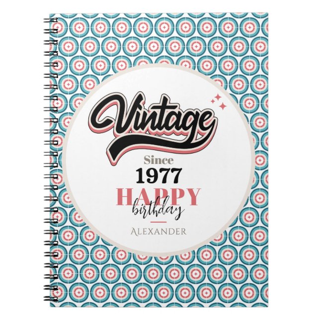 Cuaderno Vintage desde 1977 (Frente)