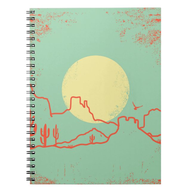 Cuaderno Vintage Desert con Cactus y Cañón. (Frente)