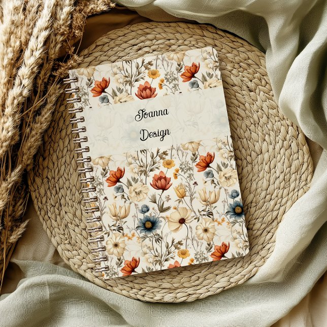 Cuaderno Vintage Dried Wildflower Navy Terracotta (Subido por el creador)