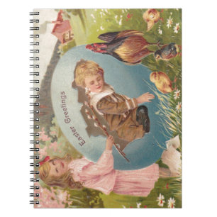 Cuaderno Vintage Easter Victorian Chica & Boy